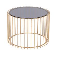 Gold Wire Base Side Table for Living Room