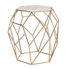 Side Table Wire Iron Base Side Table Gold Electro Plating