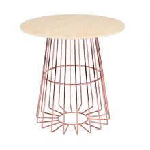 Marble Top Metal Wire Rose Gold Dinning Table