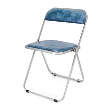 Plia Folding Chairs With Blue PU Seat 