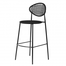 Metal Frame Black Woven Bar Stool For Outdoor Home Furniture