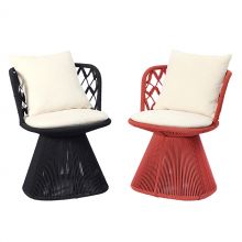 Metal Frame Rattan Chairs Upholstered Nordic Dining Room Chairs Modern Luxury