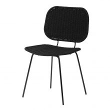 Black Rattan Dining Chair For Indoor And Outdoor Furniture