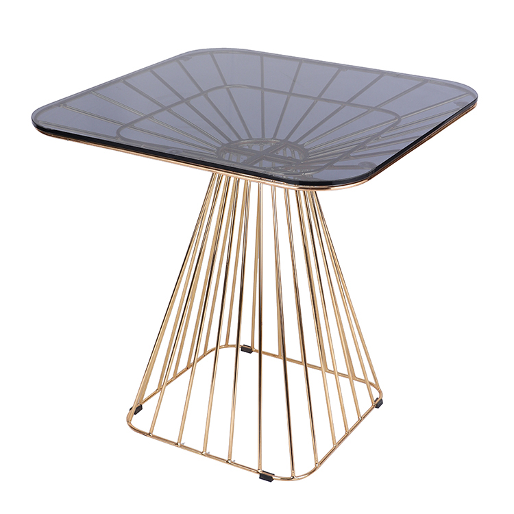 Glass Top And Wire  Base Dining Table