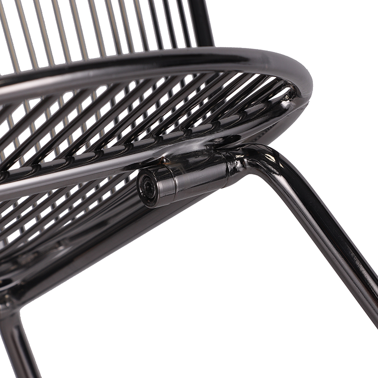 Gun Metal Steel Arm Dining Chair