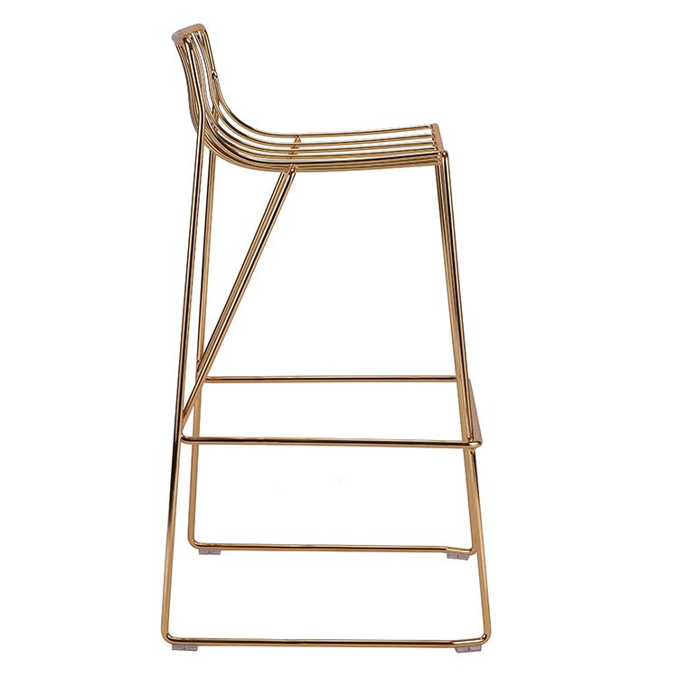 Steel Bar Stool In Gold Color