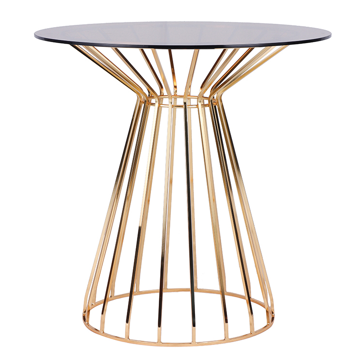 Modern Metal Dining Table With Glass Top