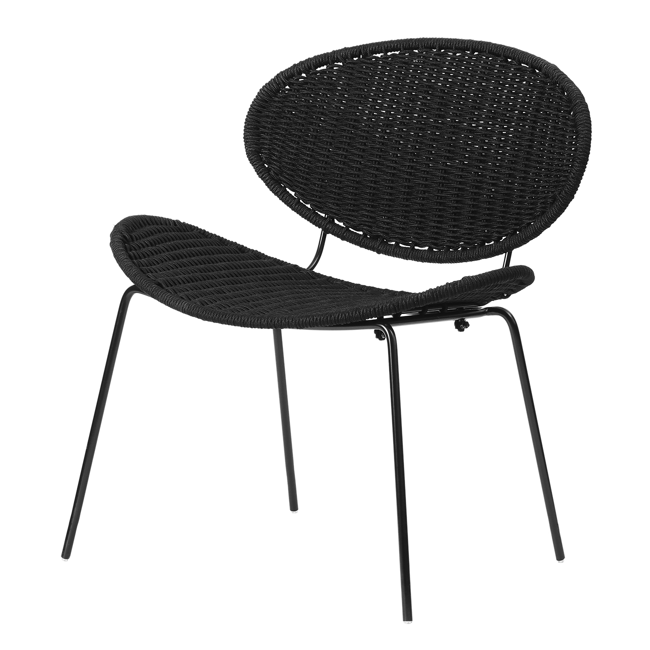 Outdoor Garden Black Rattan Weave Chair Modern Lounge Chair 