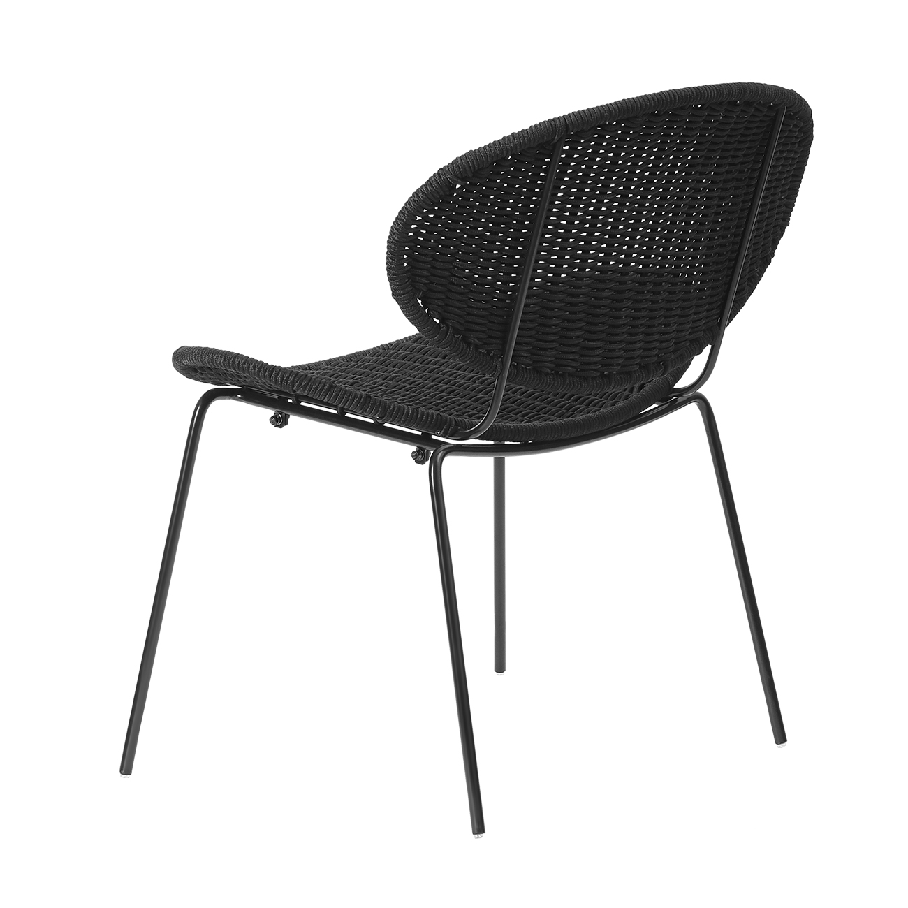 Outdoor Garden Black Rattan Weave Chair Modern Lounge Chair 