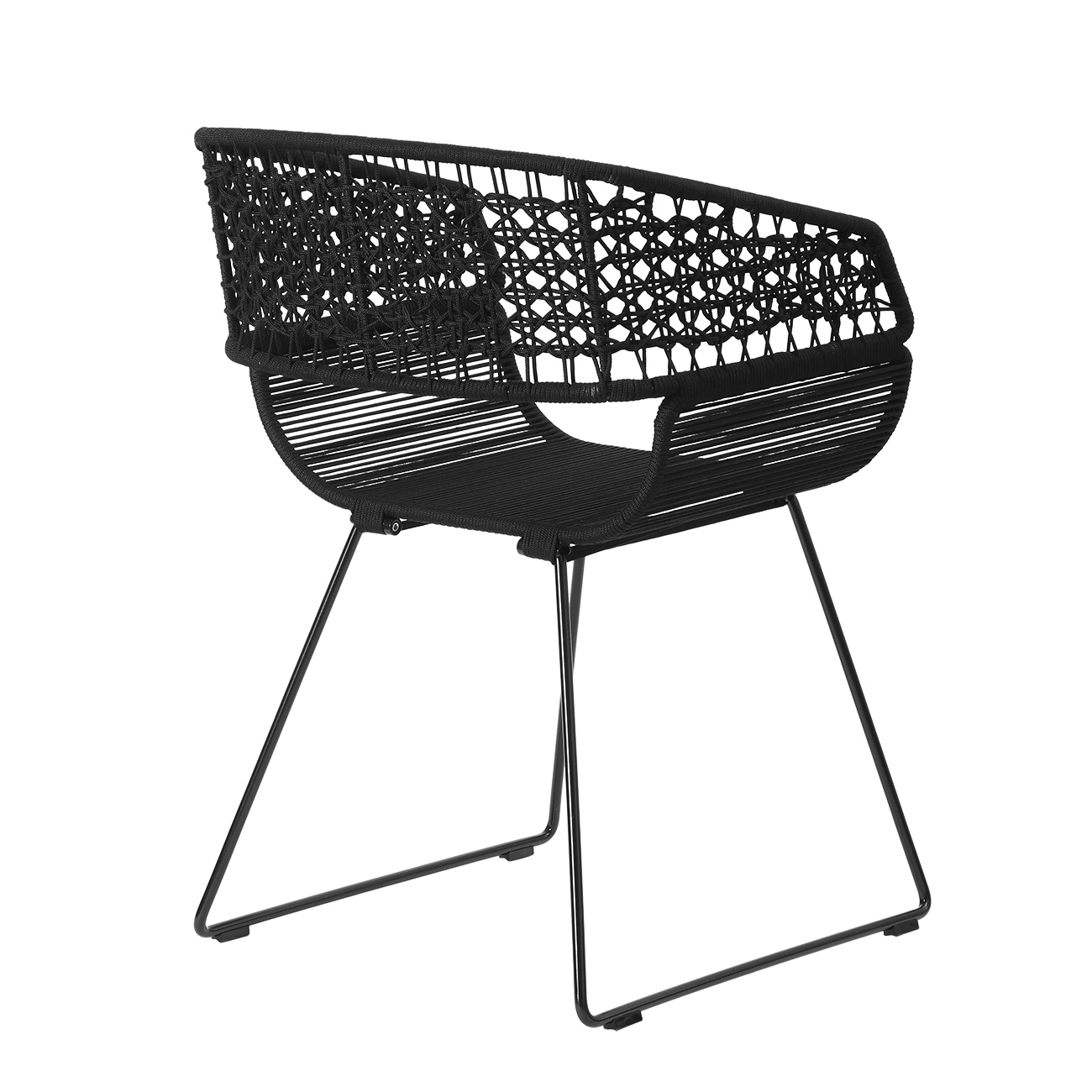 Exterior Garden Black Weave Chair Outdoor Modern Rattan Chair